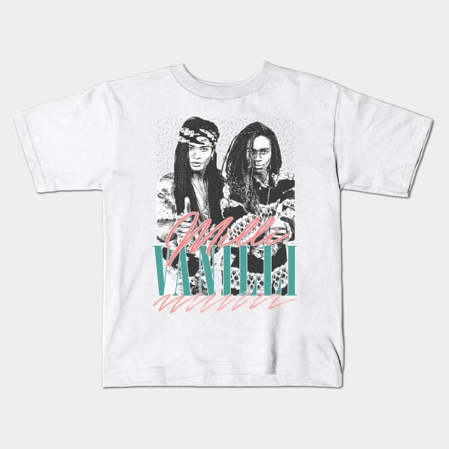 Milli Vanilli \/\/\ Vintage Style 90s Aesthetic Design Kids T-Shirt by DankFutura